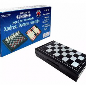 Jogo Tabuleiro Xadrez, Damas e Gamão