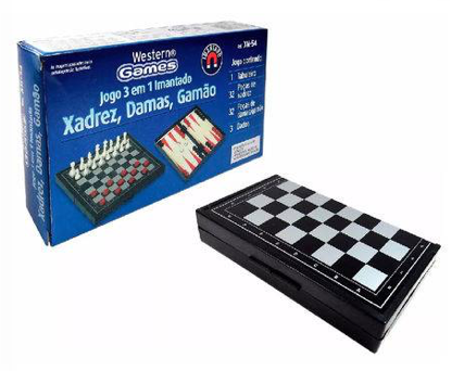 Jogo Tabuleiro Xadrez, Damas e Gamão