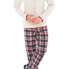 Pijama Masculino Xadrez - Mescla Pérola - Grande
