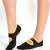 Meia Sapatilha AntiDerrapante - Preto/Amarelo