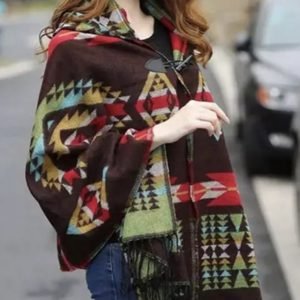 Poncho Feminino Marrom